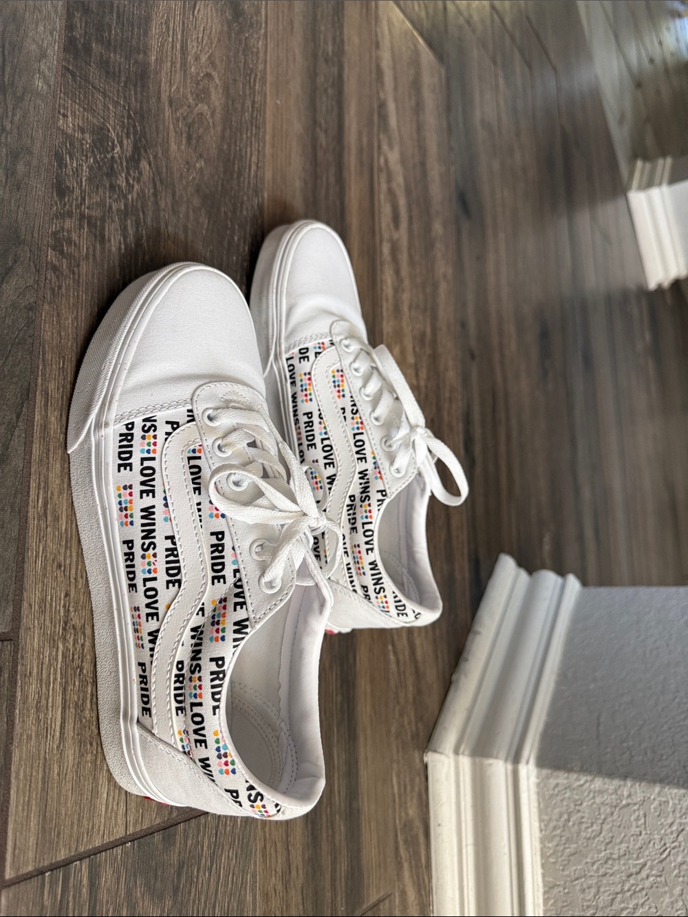 Vans White 'Love Wins' Pride Low-Top Sneakers with Rainbow Accents